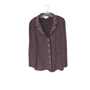 St. John Collection Plus Pink Black Boucle Tweed Twee Work Career Blazer 16